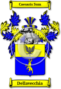 Dellavecchia Family Crest Download (jpg) Legacy Series - 150 DPI