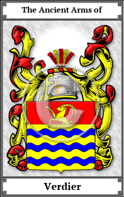 Verdier Family Crest Download (JPG)  Book Plated - 150 DPI