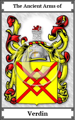 Verdin Family Crest Download (JPG)  Book Plated - 150 DPI