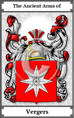 Vergers Family Crest Download (JPG)  Book Plated - 150 DPI