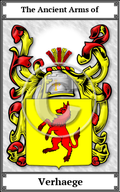 Verhaege Family Crest Download (JPG)  Book Plated - 150 DPI
