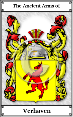 Verhaven Family Crest Download (JPG)  Book Plated - 150 DPI
