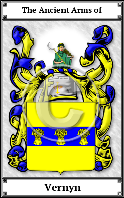Vernyn Family Crest Download (JPG)  Book Plated - 150 DPI