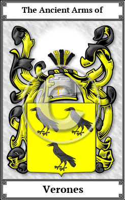 Verones Family Crest Download (JPG)  Book Plated - 150 DPI