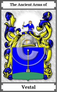 Vestal Family Crest Download (JPG)  Book Plated - 150 DPI