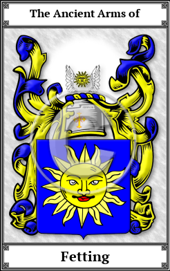 Fetting Family Crest Download (JPG)  Book Plated - 150 DPI