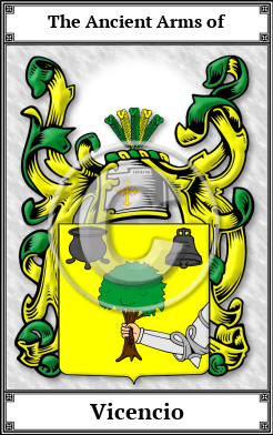 Vicencio Family Crest Download (JPG) Book Plated - 600 DPI