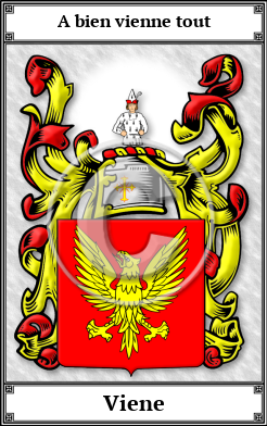 Viene Family Crest Download (JPG)  Book Plated - 150 DPI
