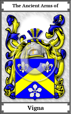 Vigna Family Crest Download (JPG)  Book Plated - 150 DPI