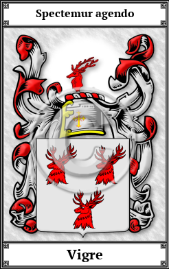 Vigre Family Crest Download (JPG)  Book Plated - 150 DPI