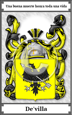 De'villa Family Crest Download (JPG) Book Plated - 150 DPI