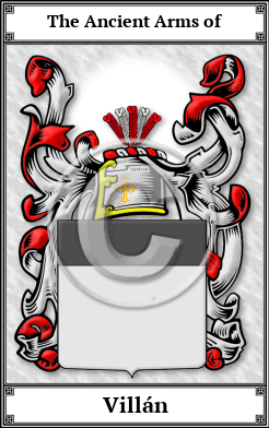 Villán Family Crest Download (JPG) Book Plated - 150 DPI
