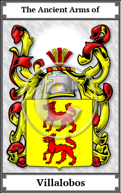 Villalobos Family Crest Download (JPG) Book Plated - 600 DPI