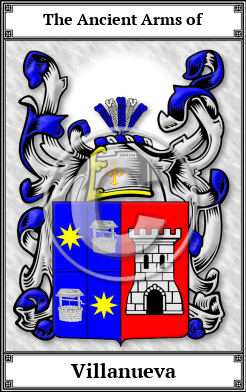 Villanueva Family Crest Download (JPG) Book Plated - 600 DPI