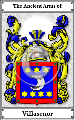 Villasenor Family Crest Download (JPG)  Book Plated - 150 DPI