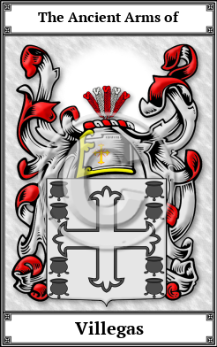 Villegas Family Crest Download (JPG) Book Plated - 150 DPI