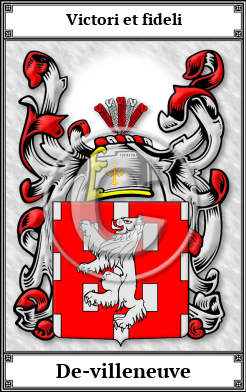 De-villeneuve Family Crest Download (JPG) Book Plated - 600 DPI