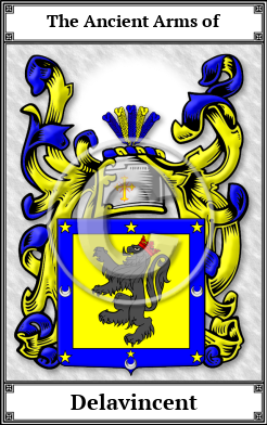Delavincent Family Crest Download (JPG) Book Plated - 600 DPI