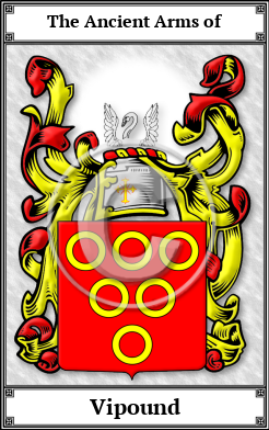 Vipound Family Crest Download (JPG) Book Plated - 600 DPI