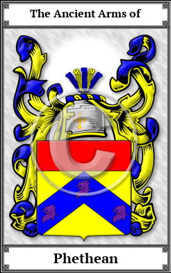 Phethean Family Crest Download (JPG) Book Plated - 600 DPI