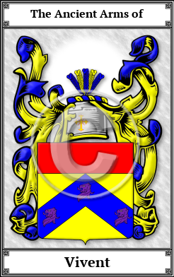 Vivent Family Crest Download (JPG)  Book Plated - 150 DPI