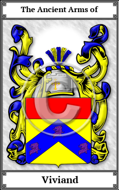 Viviand Family Crest Download (JPG)  Book Plated - 150 DPI