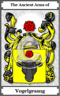 Vogelgesang Family Crest Download (JPG)  Book Plated - 150 DPI