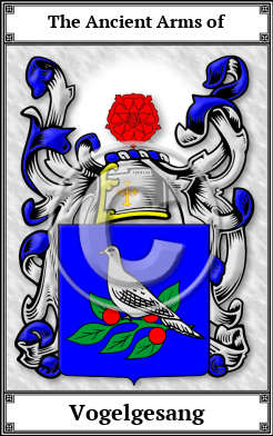 Vogelgesang Family Crest Download (JPG)  Book Plated - 150 DPI