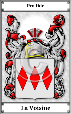 La Voisine Family Crest Download (JPG)  Book Plated - 150 DPI