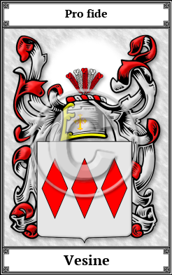 Vesine Family Crest Download (JPG)  Book Plated - 150 DPI