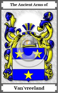 Van'vreeland Family Crest Download (JPG)  Book Plated - 150 DPI