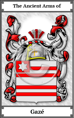 Gazé Family Crest Download (JPG)  Book Plated - 150 DPI