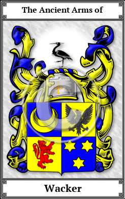 Wacker Family Crest Download (JPG)  Book Plated - 150 DPI