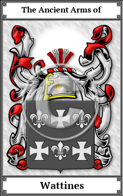 Wattines Family Crest Download (JPG)  Book Plated - 150 DPI