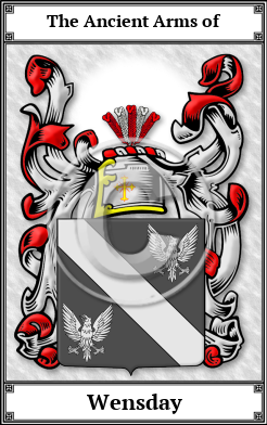 Wensday Family Crest Download (JPG)  Book Plated - 150 DPI