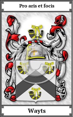 Wayts Family Crest Download (JPG)  Book Plated - 150 DPI