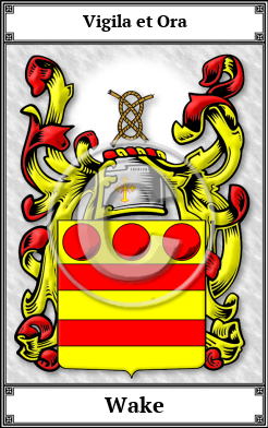 Wake Family Crest Download (JPG)  Book Plated - 150 DPI