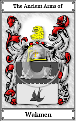 Wakmen Family Crest Download (JPG)  Book Plated - 150 DPI