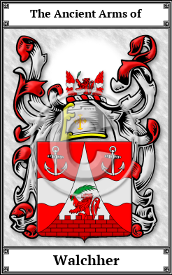 Walchher Family Crest Download (JPG) Book Plated - 600 DPI