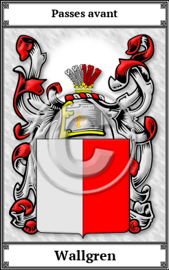 Wallgren Family Crest Download (JPG)  Book Plated - 150 DPI