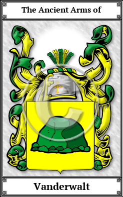 Vanderwalt Family Crest Download (JPG)  Book Plated - 150 DPI