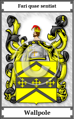 Wallpole Family Crest Download (JPG)  Book Plated - 150 DPI