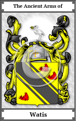 Watis Family Crest Download (JPG)  Book Plated - 150 DPI