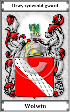 Wolwin Family Crest Download (JPG) Book Plated - 600 DPI