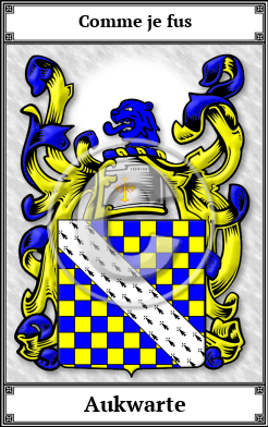 Aukwarte Family Crest Download (JPG)  Book Plated - 150 DPI