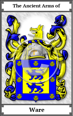 Ware Family Crest Download (JPG)  Book Plated - 150 DPI