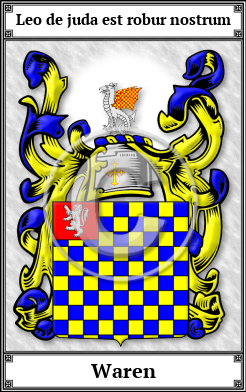 Waren Family Crest Download (JPG)  Book Plated - 150 DPI