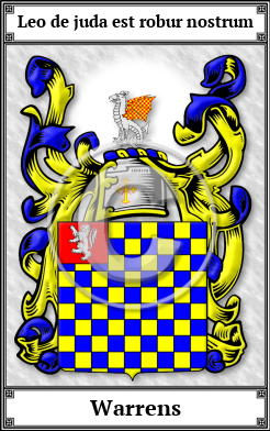 Warrens Family Crest Download (JPG)  Book Plated - 150 DPI