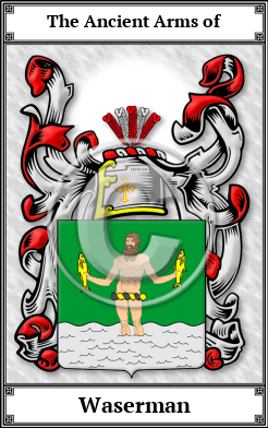Waserman Family Crest Download (JPG) Book Plated - 600 DPI