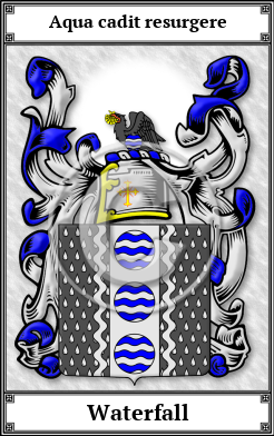 Waterfall Family Crest Download (JPG) Book Plated - 600 DPI